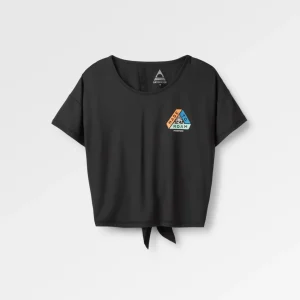 T-shirt Actif Recyclé avec Lien au Dos Chakra - Noir