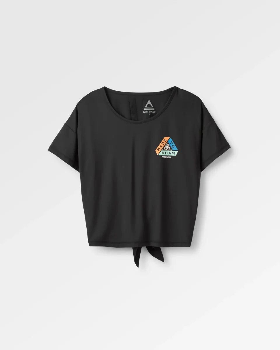 T-shirt Actif Recyclé avec Lien au Dos Chakra - Noir