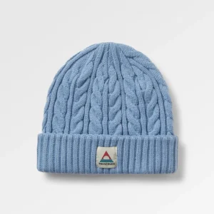 Bonnet en maille torsadée recyclée Fireside - Denim délavé