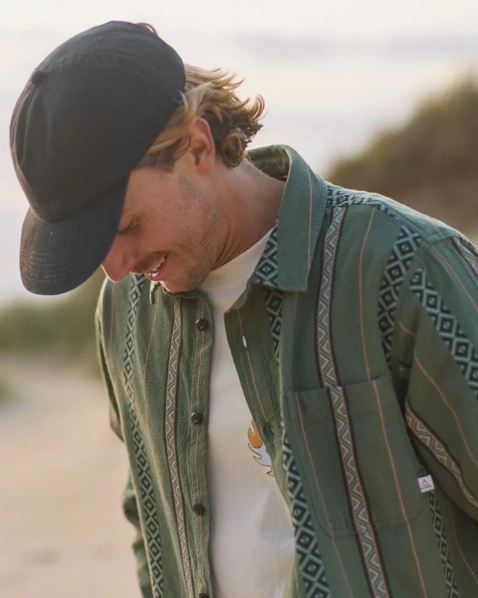 Chemise Jacquard Voyage - Rayure Vert Sauvage – Image 3