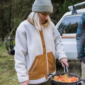 Polaire en Sherpa Doublée de Coton Recyclé Clover - Blanc Vintage