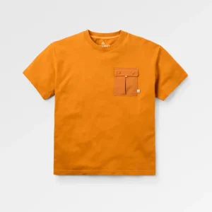 T-shirt coupe décontractée Travel Pocket - Orange rétro