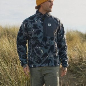 Polaire en Sherpa Recyclée à Fermeture Éclair 1/2 Offgrid 2.0 - Abstract Mountain Charcoal