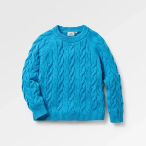 Pull bio tricoté confortable - Bleu Atlantique