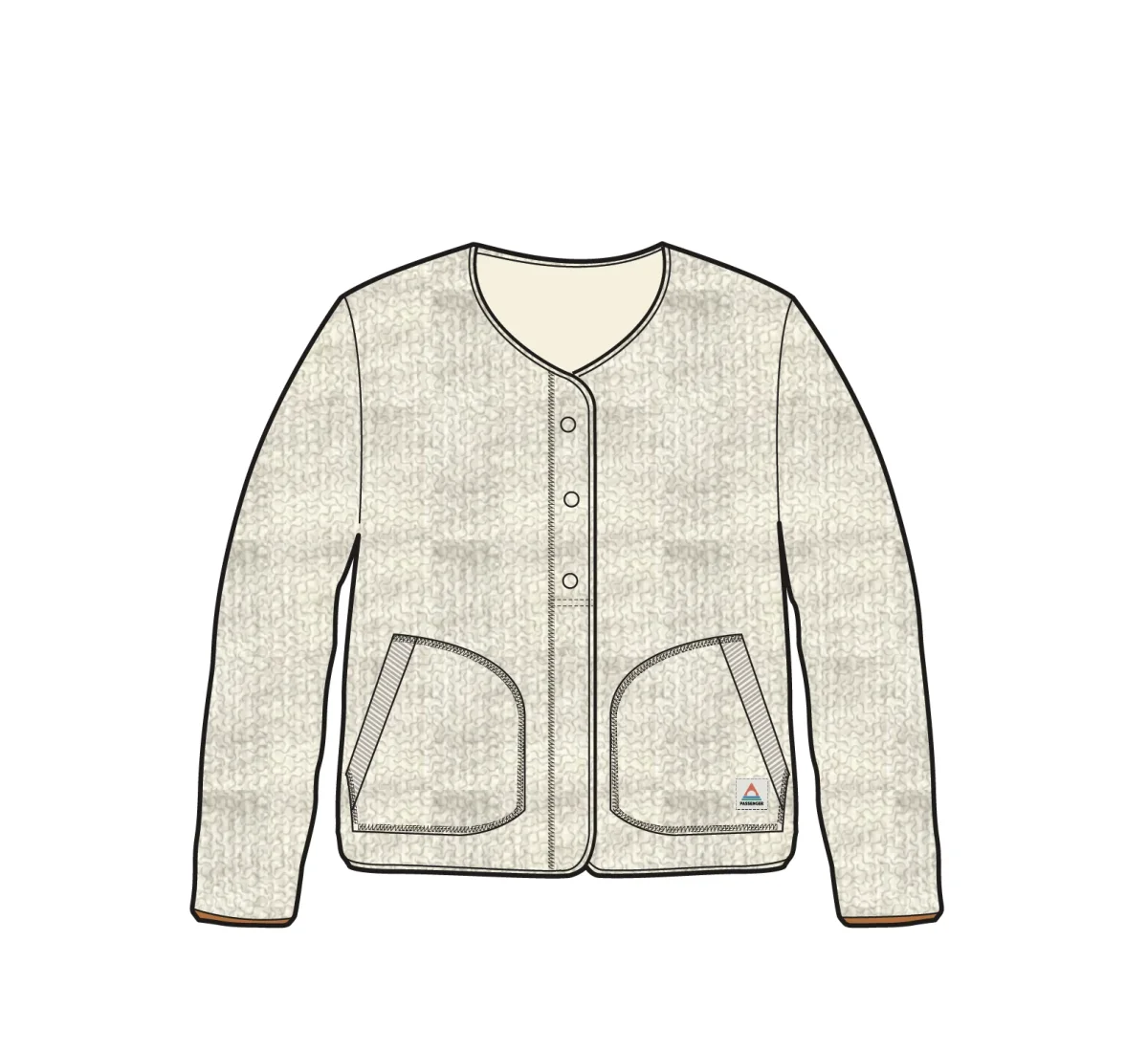 Veste en polaire recyclée sans col Iris - Avoine – Image 8