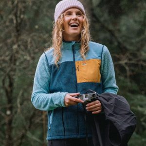 Venturescape Fleece Recyclé pour Femmes - Bleu Rétro/Bleu Tidal