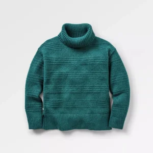 Pull douillet à col roulé en maille recyclée - Méditerranéen