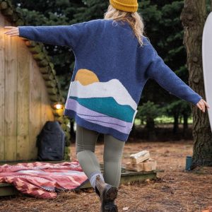 Cardigan Tricoté Recyclé Vista - Denim Foncé