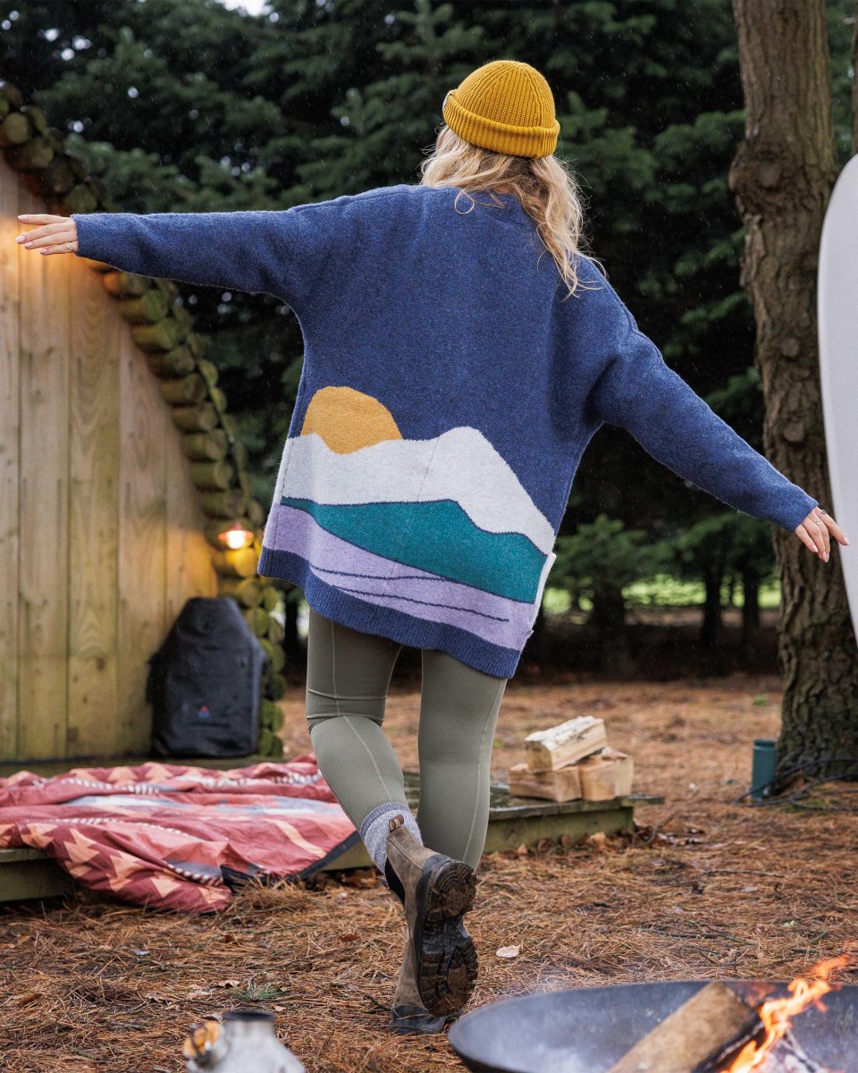 Cardigan Tricoté Recyclé Vista - Denim Foncé