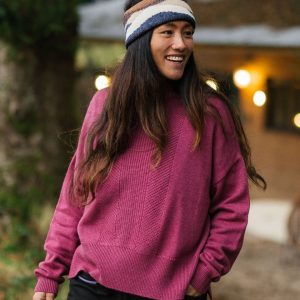 Pull Hideout Oversized en maille recyclée - Rhubarbe