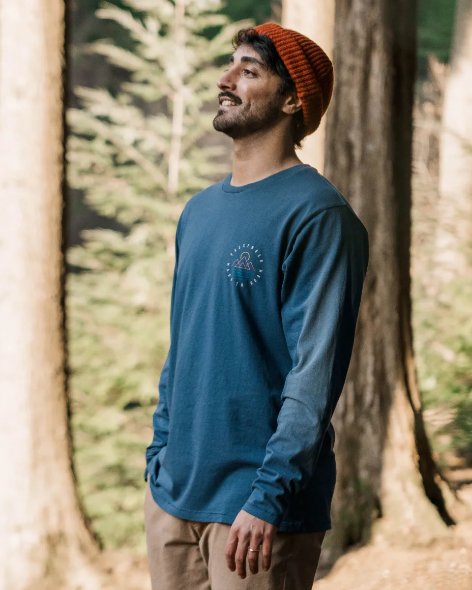 T-shirt manches longues recyclé Escapism - Denim foncé – Image 5