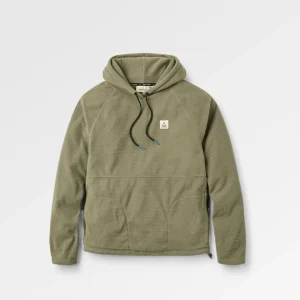 Sweat à capuche en polaire recyclée à motif quadrillé - olive poussiéreuse
