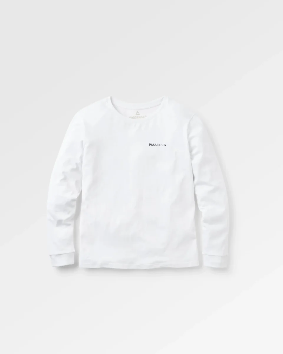 T-shirt Recyclé à Manches Longues Scape - Blanc – Image 2