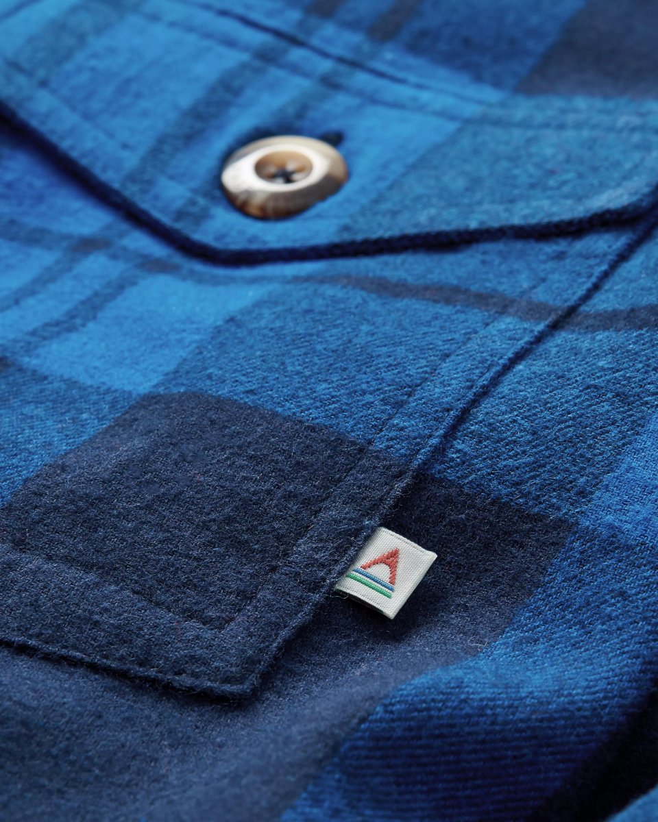 Chemise en coton bio à carreaux Harmony - Bleu Vrai – Image 8