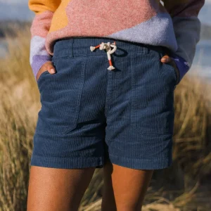 Short en Coton Côtelé Bio Avian - Denim Foncé