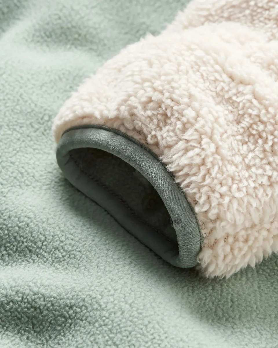 Veste sherpa en polaire recyclée doublée, blanc vintage – Image 9